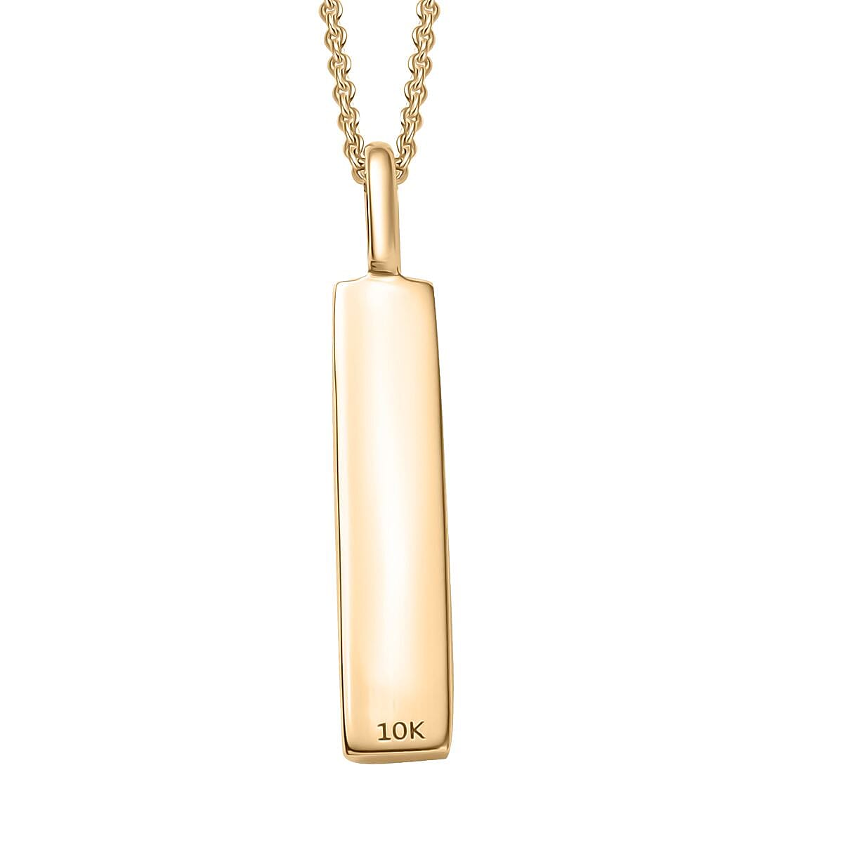 Eterna Bar Pendant Necklace in 10K Yellow Gold 3.50 Grams 20 Inches