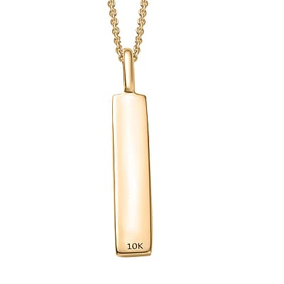 Eterna Bar Pendant Necklace in 10K Yellow Gold 3.50 Grams 20 Inches