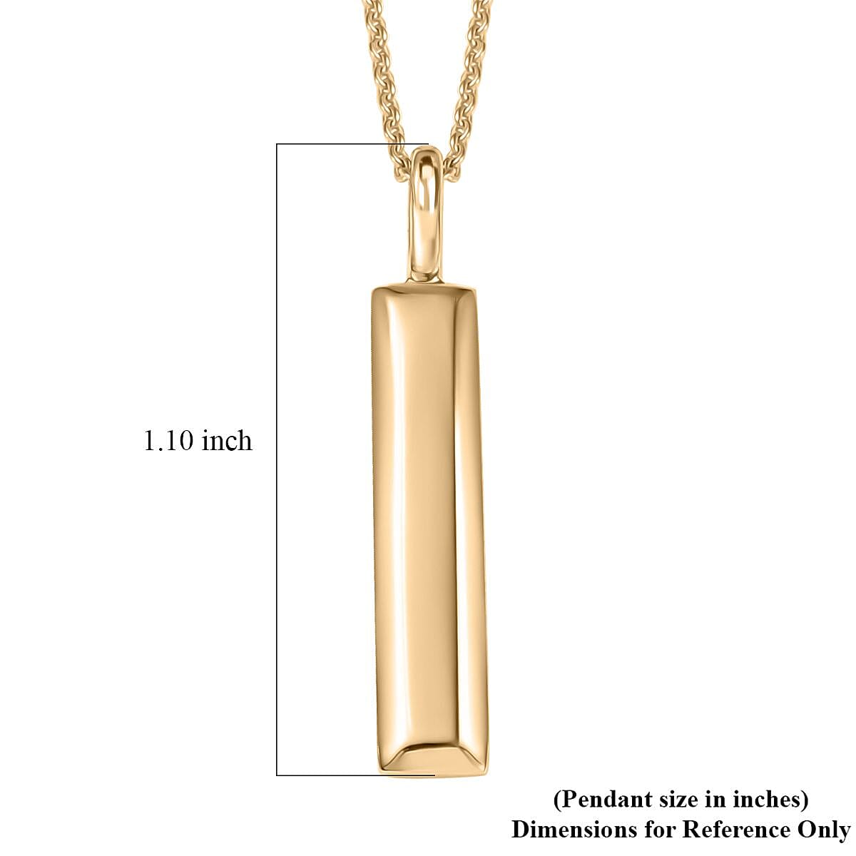 Eterna Bar Pendant Necklace in 10K Yellow Gold 3.50 Grams 20 Inches