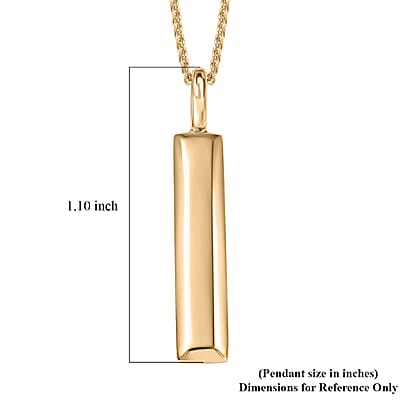 Eterna Bar Pendant Necklace in 10K Yellow Gold 3.50 Grams 20 Inches