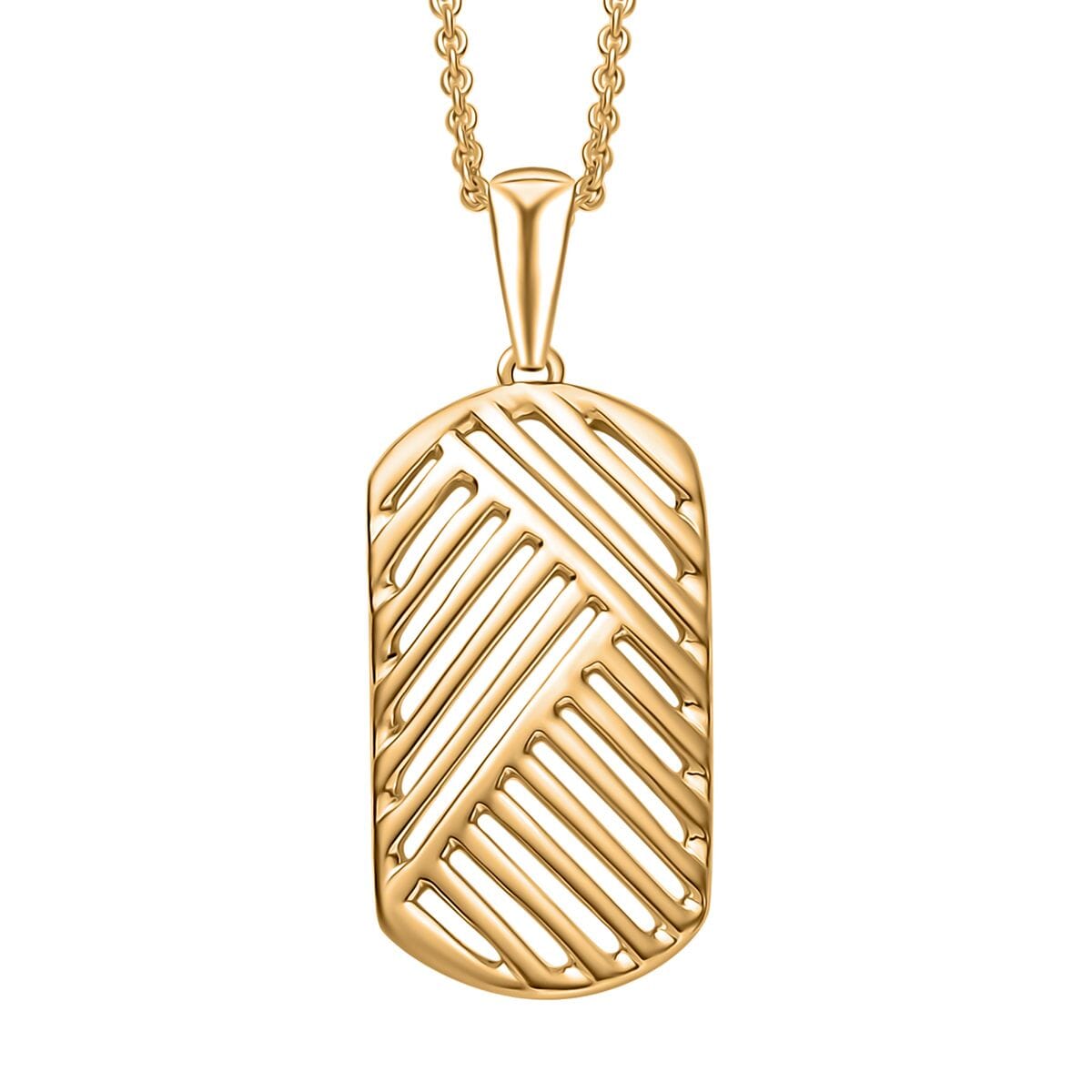 Dogtag Pendant Necklace in 10K Yellow Gold 2.85 Grams 20 Inches image number 0