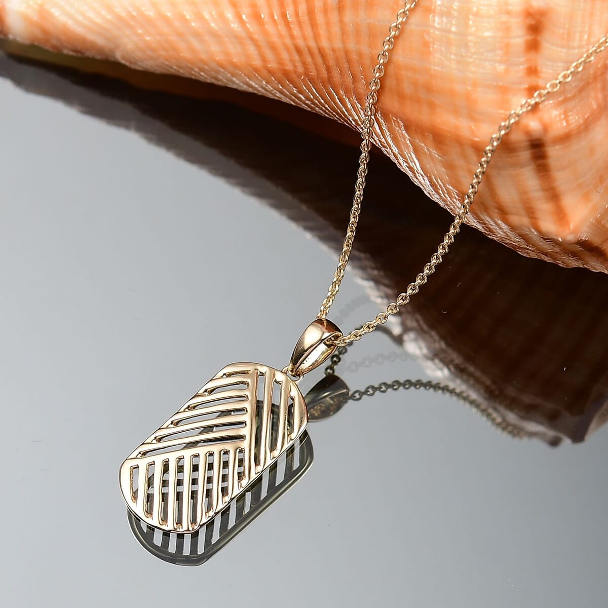 Dogtag Pendant Necklace in 10K Yellow Gold 2.85 Grams 20 Inches image number 1