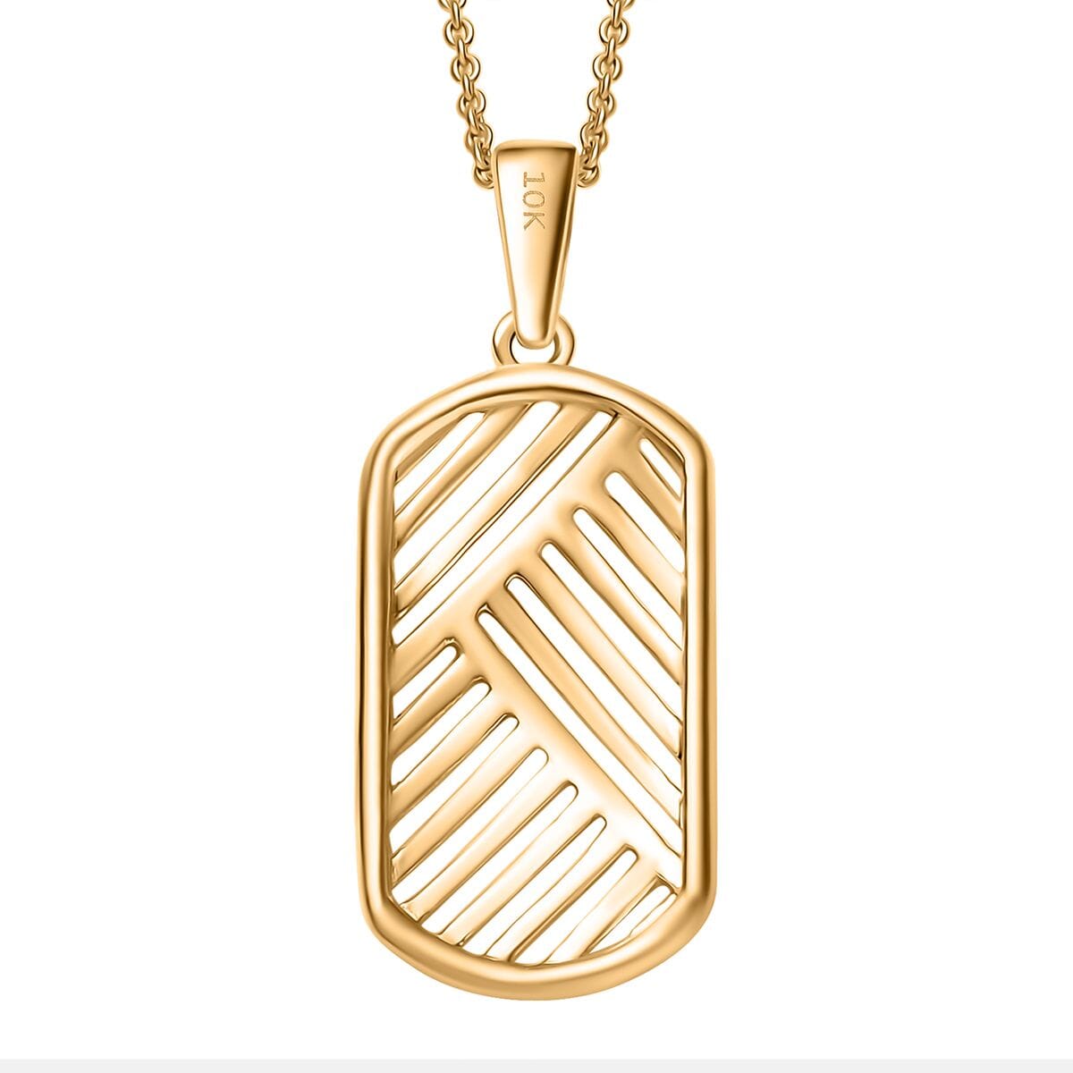 Dogtag Pendant Necklace in 10K Yellow Gold 2.85 Grams 20 Inches image number 4