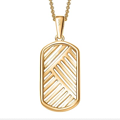 Linear Geometry Pendant Necklace in 10K Yellow Gold 2.85 Grams 20 Inches