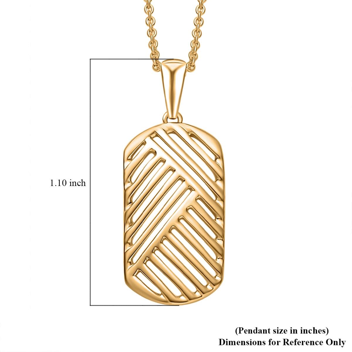 Dogtag Pendant Necklace in 10K Yellow Gold 2.85 Grams 20 Inches image number 5