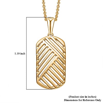 Linear Geometry Pendant Necklace in 10K Yellow Gold 2.85 Grams 20 Inches