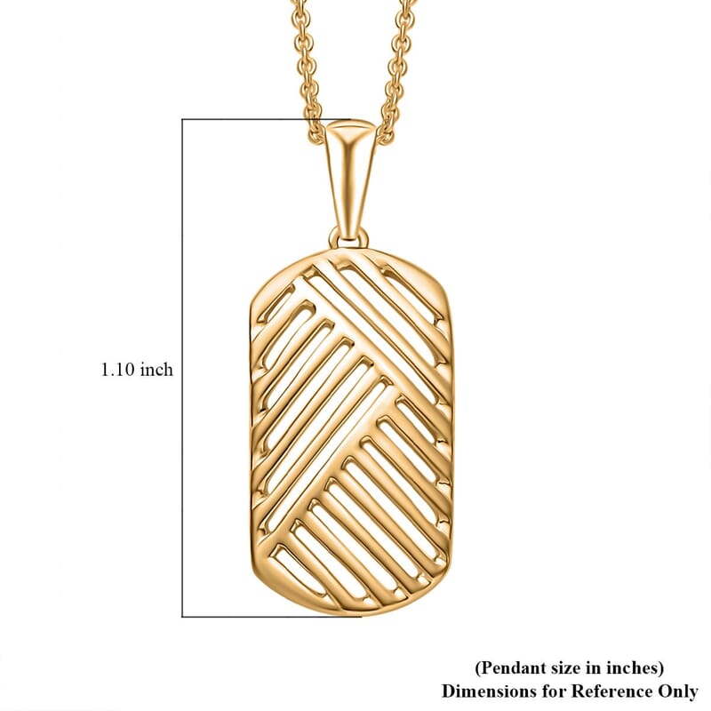 Linear Geometry Pendant Necklace in 10K Yellow Gold 2.85 Grams 20 Inches