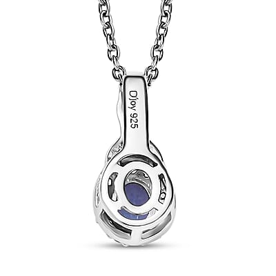 D'Joy Tanzanite, White Zircon 1.20 ctw Infinity Ring (Size 5) and Pendant Necklace 20 Inches in 18K Vermeil YG and Rhodium Over Sterling Silver