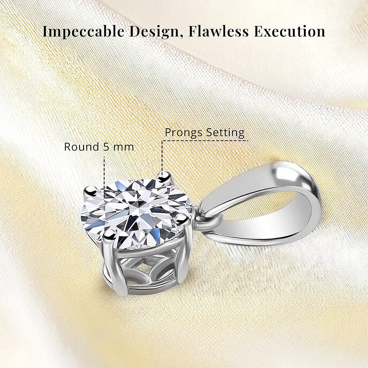 Luxuriant Lab Grown Diamond E-F VS Solitaire 0.50 ctw Pendant Necklace in Rhodium Over Sterling Silver 20 Inches  image number 5