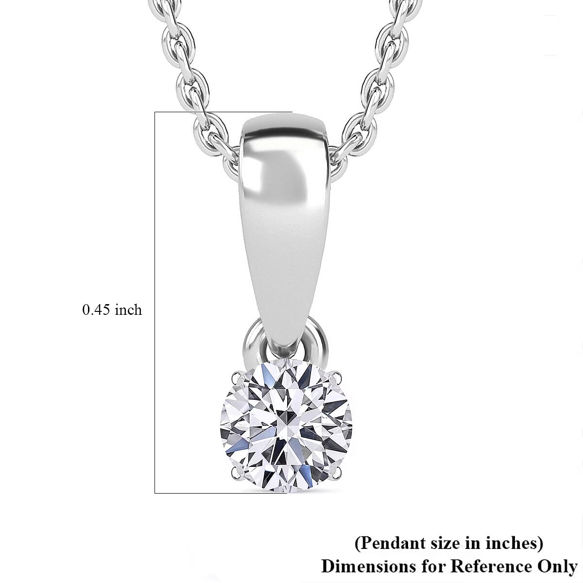 Luxuriant Lab Grown Diamond E-F VS Solitaire 0.50 ctw Pendant Necklace in Rhodium Over Sterling Silver 20 Inches  image number 9