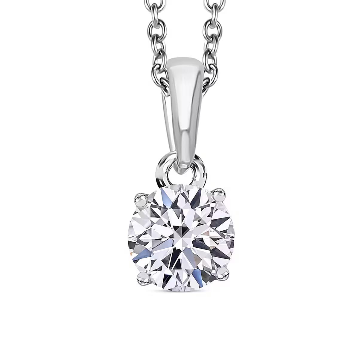 IGI Certified Luxuriant Lab Grown Diamond E-F VS Solitaire Pendant Necklace in Rhodium Over Sterling Silver 20 Inches 1.00 ctw image number 0