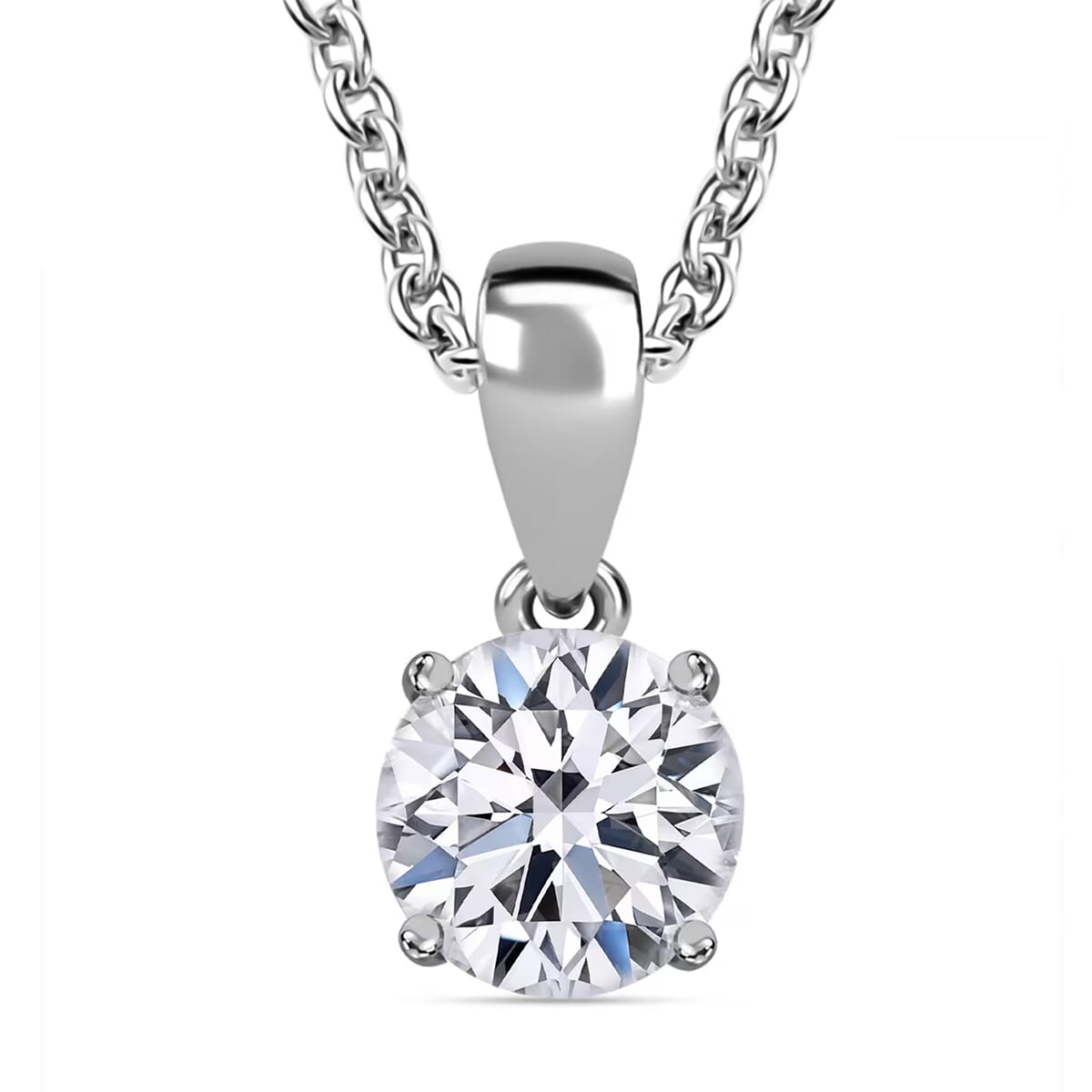 IGI Certified Luxuriant Lab Grown Diamond E-F VS 4.00 ctw Pendant Necklace in 14K White Gold 20 Inches image number 0
