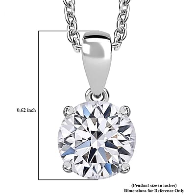 IGI Certified Luxuriant Lab Grown Diamond E-F VS 4.00 ctw Pendant Necklace in 14K White Gold 20 Inches