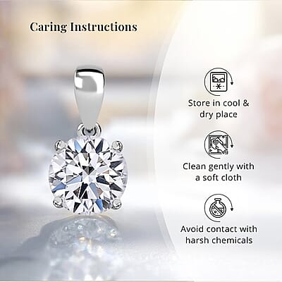 IGI Certified Luxuriant Lab Grown Diamond E-F VS 4.00 ctw Pendant Necklace in 14K White Gold 20 Inches