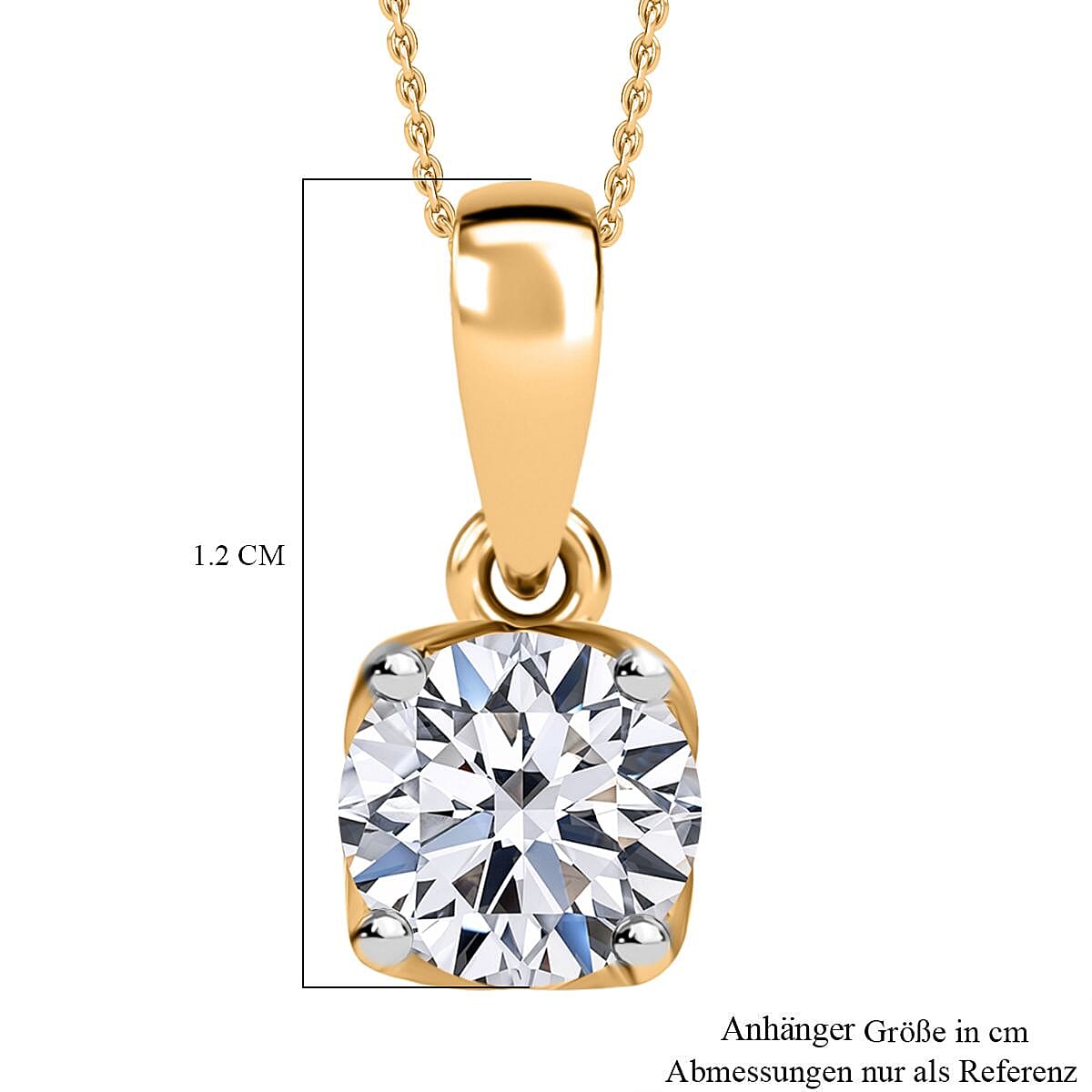 Luxuriant Lab Grown Diamond G-H SI 0.50 ctw Pendant Necklace (20 Inches) in Vermeil Yellow Gold Over Sterling Silver