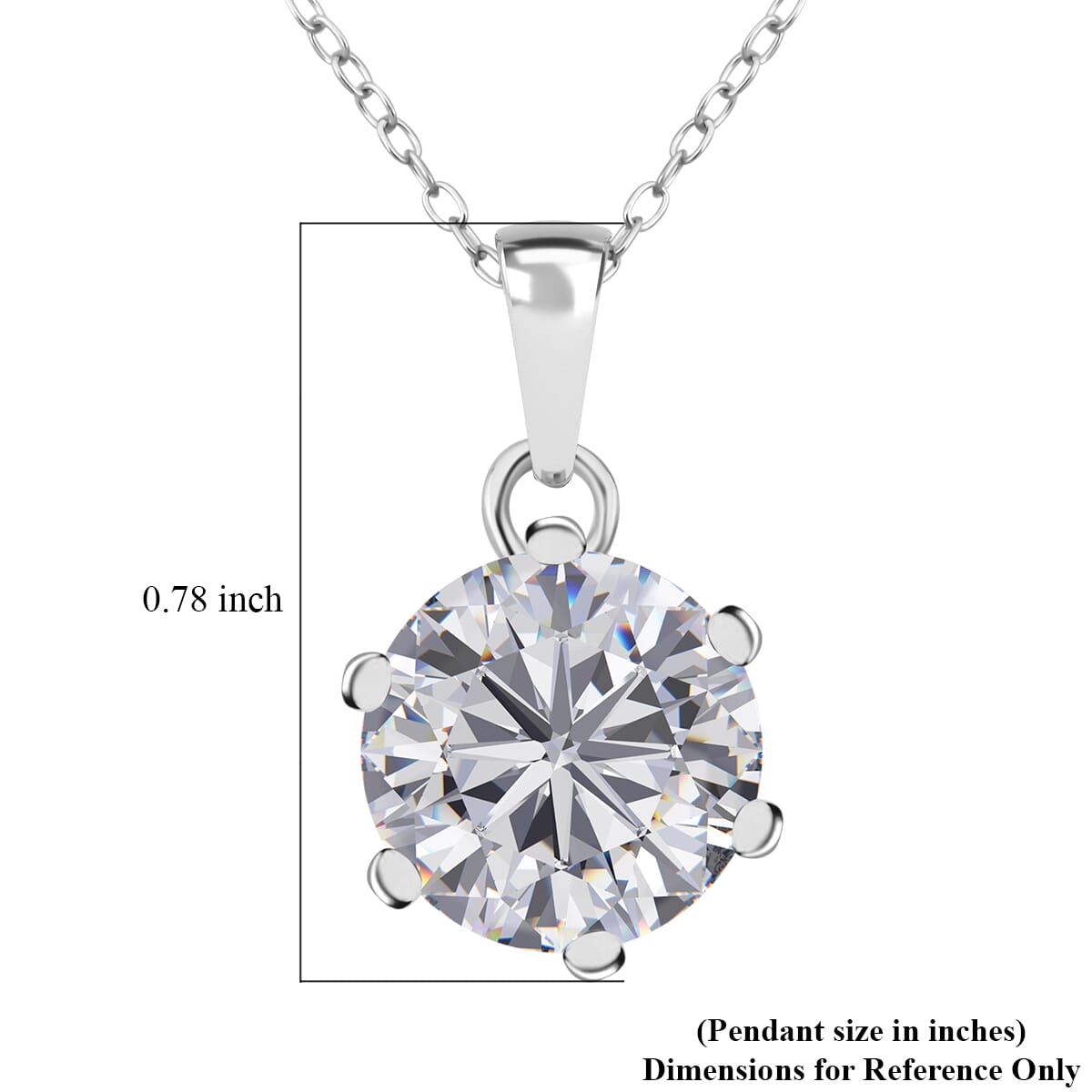 D'Joy Moissanite 3.50 ctw Crown Pendant Necklace in Rhodium Over Sterling Silver 20 Inches image number 6