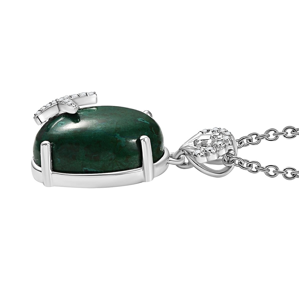 Ever True Chrysocolla and Multi Gemstone 11.70 ctw Starfish Pendant in Platinum Bond with Stainless Steel Necklace 20 Inches image number 3