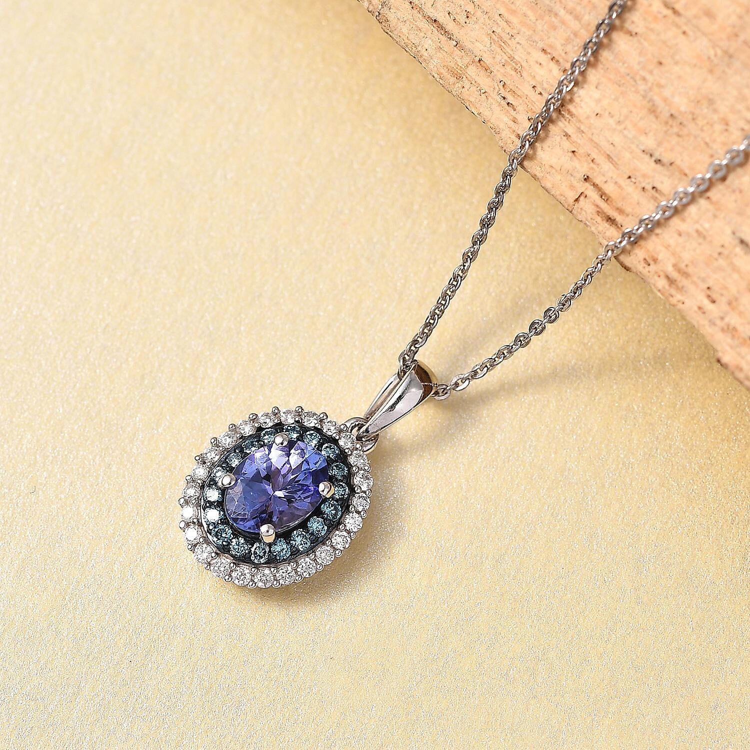 Tanzanite & Lab Grown Blue Diamond