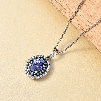 Tanzanite & Lab Grown Blue Diamond - Product card gallery slide 2 (10176684491065)