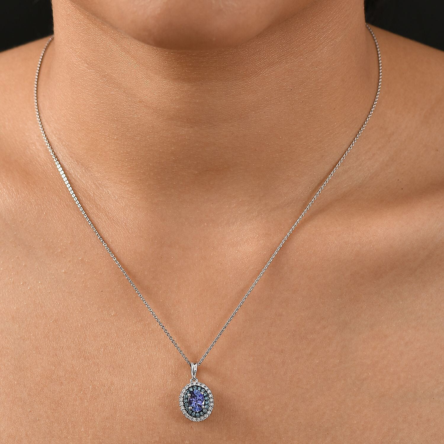 Tanzanite & Lab Grown Blue Diamond