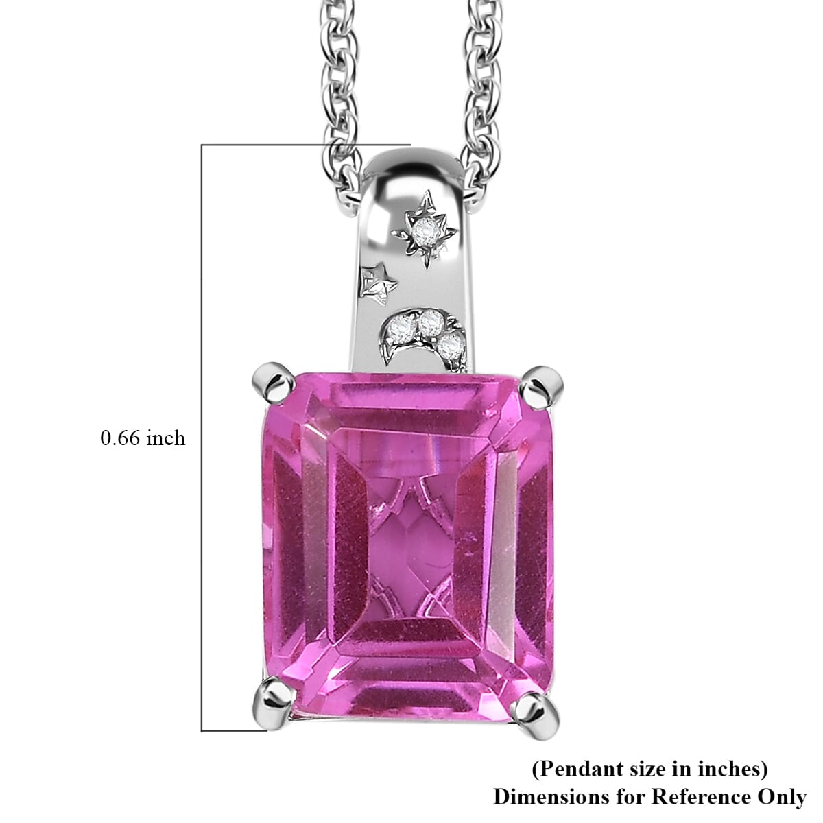 Ever True Patroke Quartz and White Zircon 7.00 ctw Celestial Glow Pendant in Platinum Bond with Stainless Steel Necklace 20 Inches image number 6