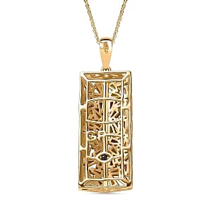 GP Multi Gemstone 3.01 ctw Pendant Necklace (20 Inches) in 18K Vermeil YG Over Sterling Silver