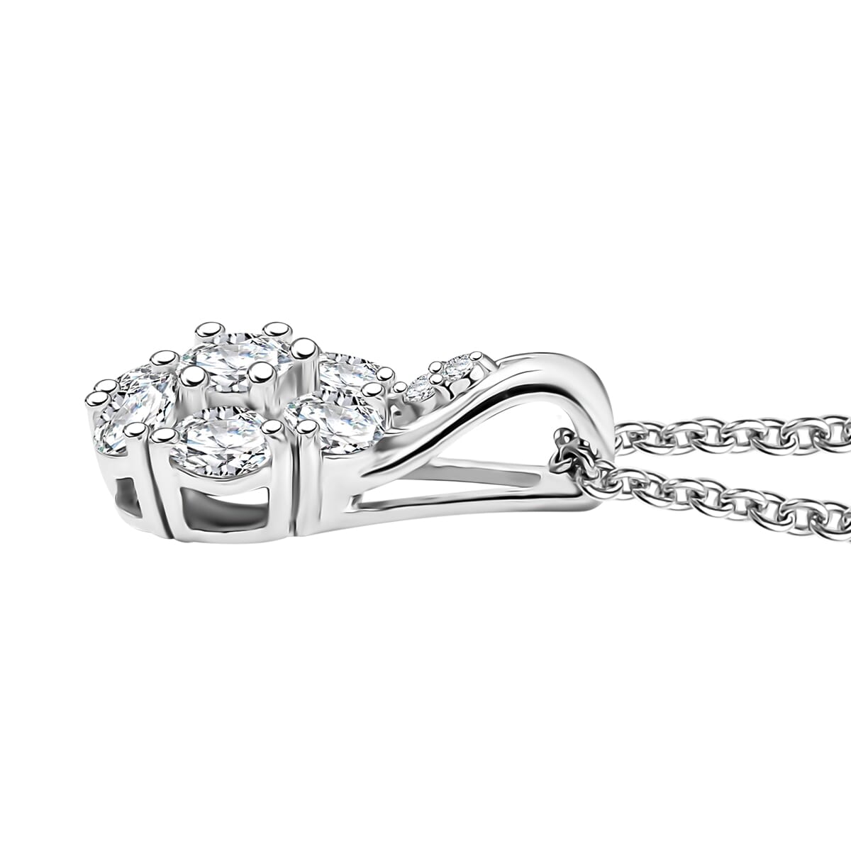 D'Joy Moissanite 1.35 ctw Pendant Necklace in Rhodium Over Sterling Silver 20 Inches image number 3