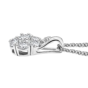 D'Joy Moissanite 1.35 ctw Pendant Necklace in Rhodium Over Sterling Silver 20 Inches
