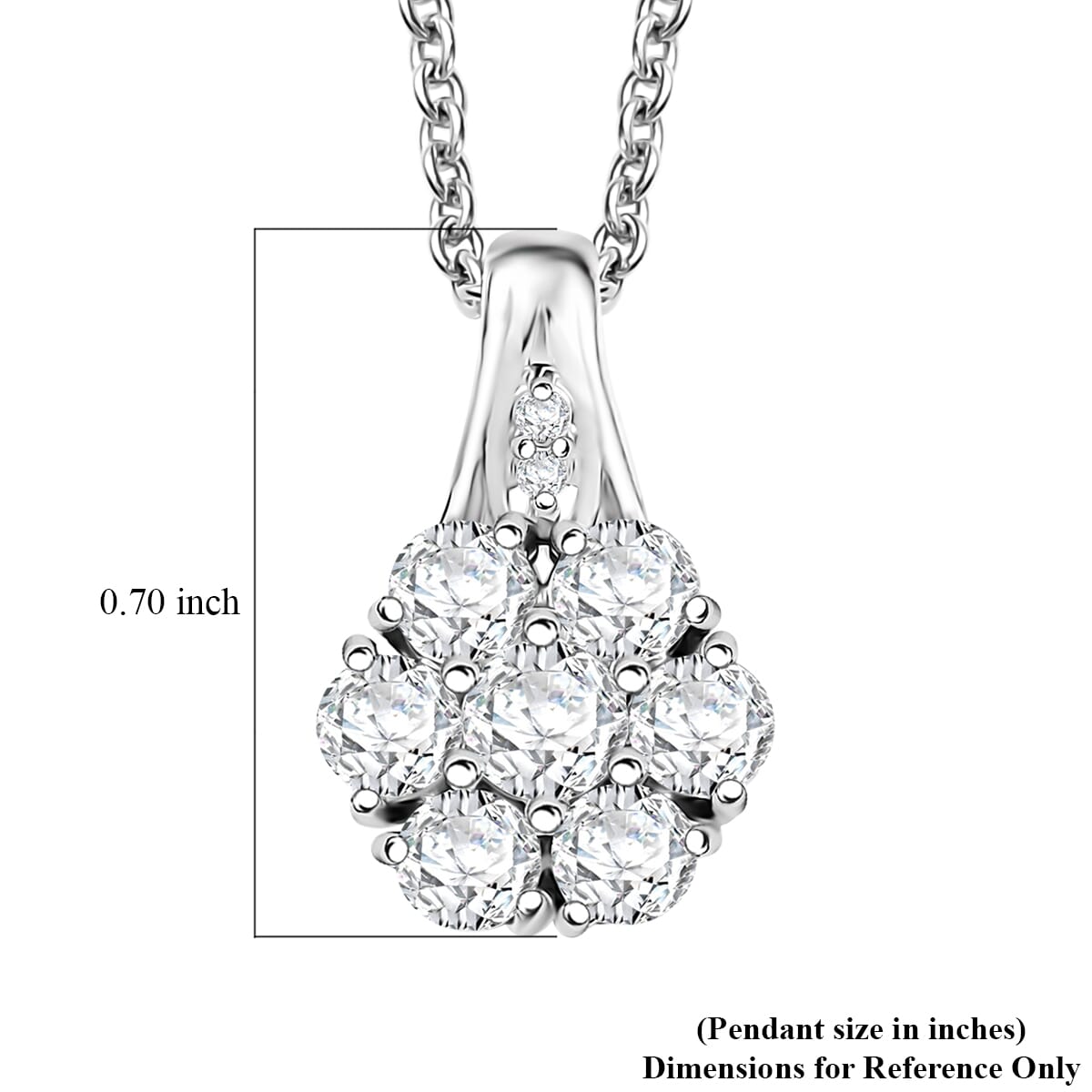 D'Joy Moissanite 1.35 ctw Pendant Necklace in Rhodium Over Sterling Silver 20 Inches image number 5