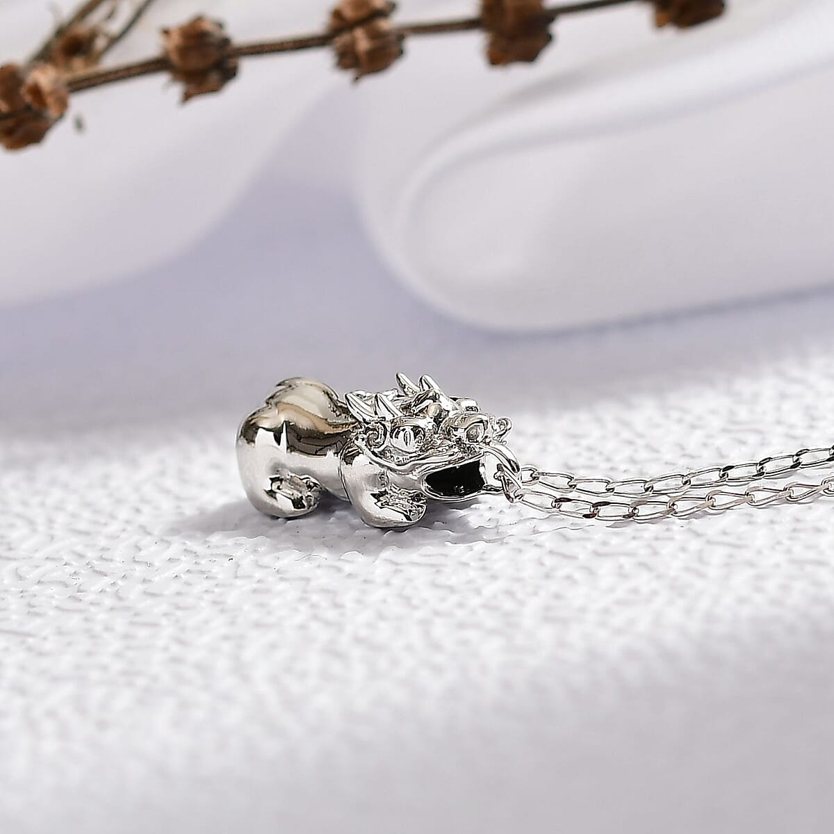 Rhapsody Pixiu Pendant Necklace in 950 099.99Platinum 5.80 Grams 20 Inches image number 1