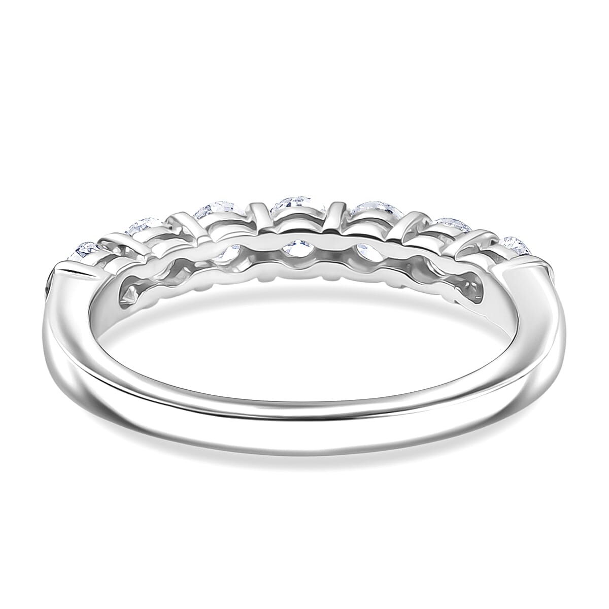 Luxuriant Lab Grown Diamond SI-I1 2.80 ctw Bubbles Ring (Size 6.0) and Stud Earrings and Bracelet (7.25In) in Rhodium Over Sterling Silver