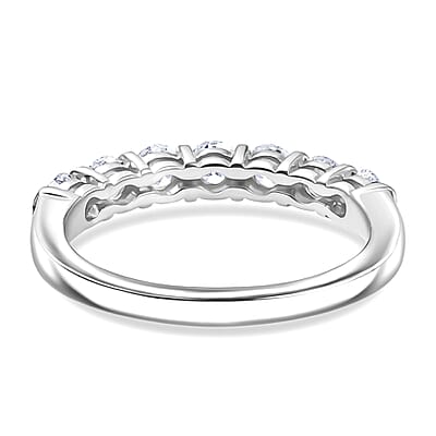 Luxuriant Lab Grown Diamond SI-I1 2.80 ctw Bubbles Ring (Size 6.0) and Stud Earrings and Bracelet (7.25In) in Rhodium Over Sterling Silver