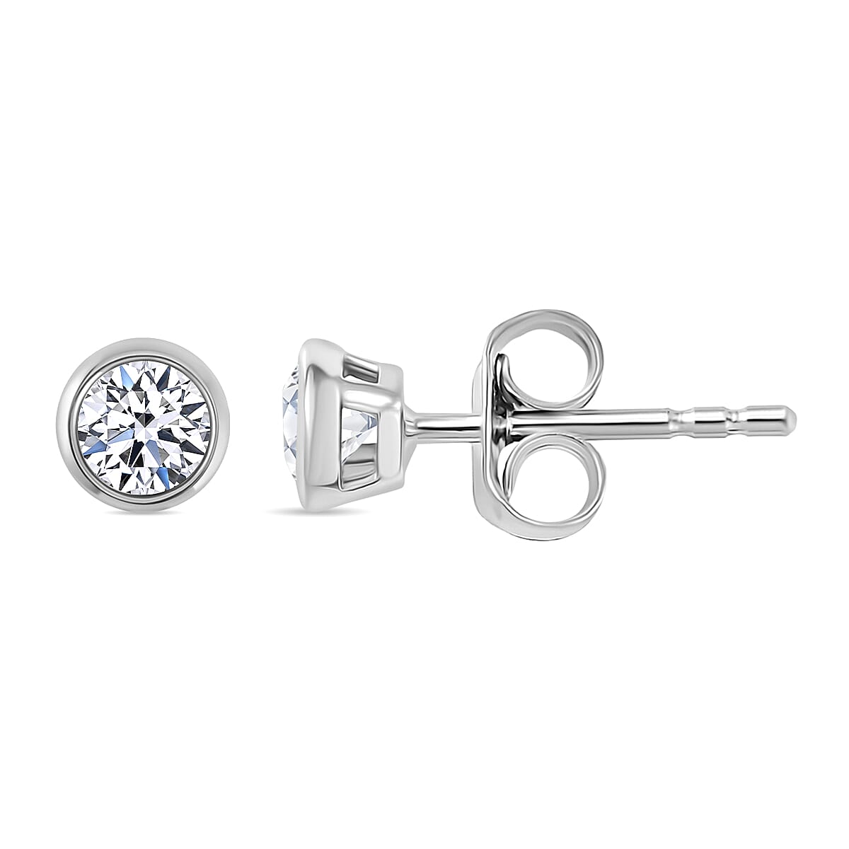 Luxuriant Lab Grown Diamond SI-I1 2.80 ctw Bubbles Ring (Size 6.0) and Stud Earrings and Bracelet (7.25In) in Rhodium Over Sterling Silver