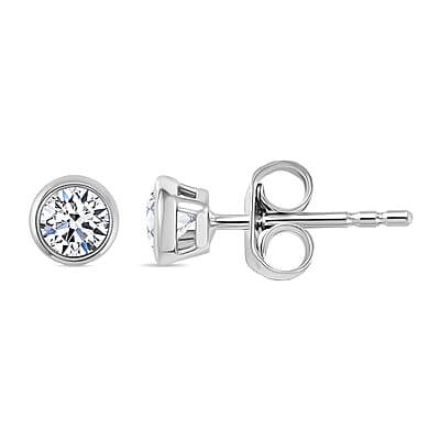 Luxuriant Lab Grown Diamond SI-I1 2.80 ctw Bubbles Ring (Size 6.0) and Stud Earrings and Bracelet (7.25In) in Rhodium Over Sterling Silver
