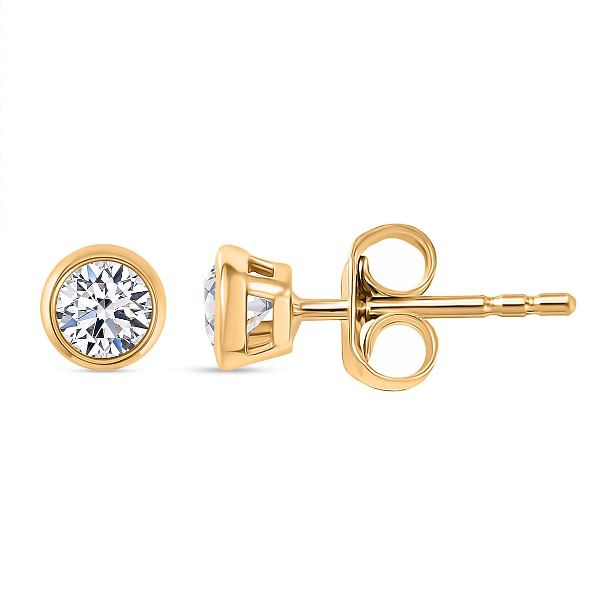 01st Sept TLV Luxuriant Lab Grown Diamond (SI-I1) Ring (Size 9.0) and Stud Earrings and Linking Bracelet (7.25In) in 18K Vermeil YG Over Sterling Silver 2.80 ctw image number 6