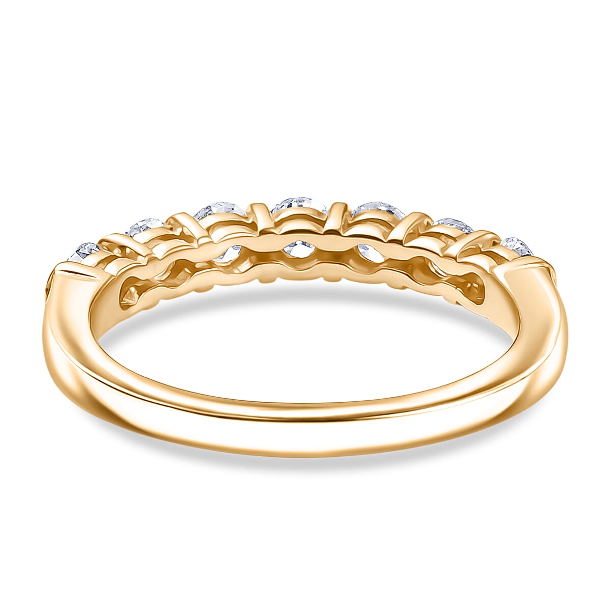 01st Sept TLV Luxuriant Lab Grown Diamond (SI-I1) Ring (Size 7.0) and Stud Earrings and Linking Bracelet (7.25In) in 18K Vermeil YG Over Sterling Silver 2.80 ctw image number 5