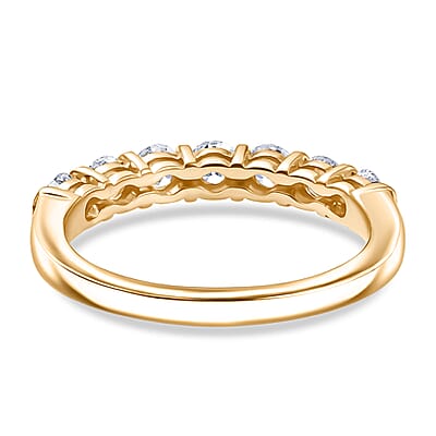 Luxuriant Lab Grown Diamond (SI-I1) Ring (Size 7.0) and Stud Earrings and Linking Bracelet (7.25In) in 18K Vermeil YG Over Sterling Silver 2.80 ctw