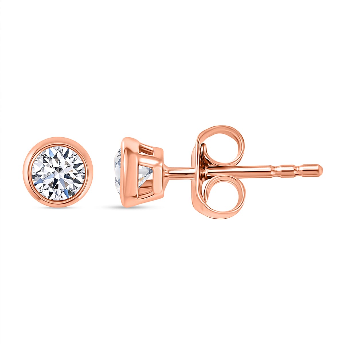 Luxuriant Lab Grown Diamond SI-I1 2.80 ctw Ring (Size 8.0) and Stud Earrings and Linking Bracelet (7.25In) in 18K Vermeil Rose Gold Over Sterling Silver image number 6