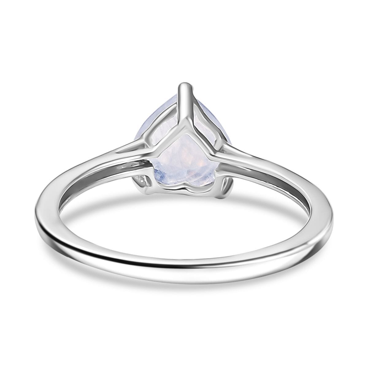 D'Joy 3 Piece Set - Moon Glow Moonstone 4.10 ctw Heartlight Glow Heart Earrings, Ring (Size 5) and Pendant Necklace 20 Inches in Platinum Over Sterling Silver image number 5
