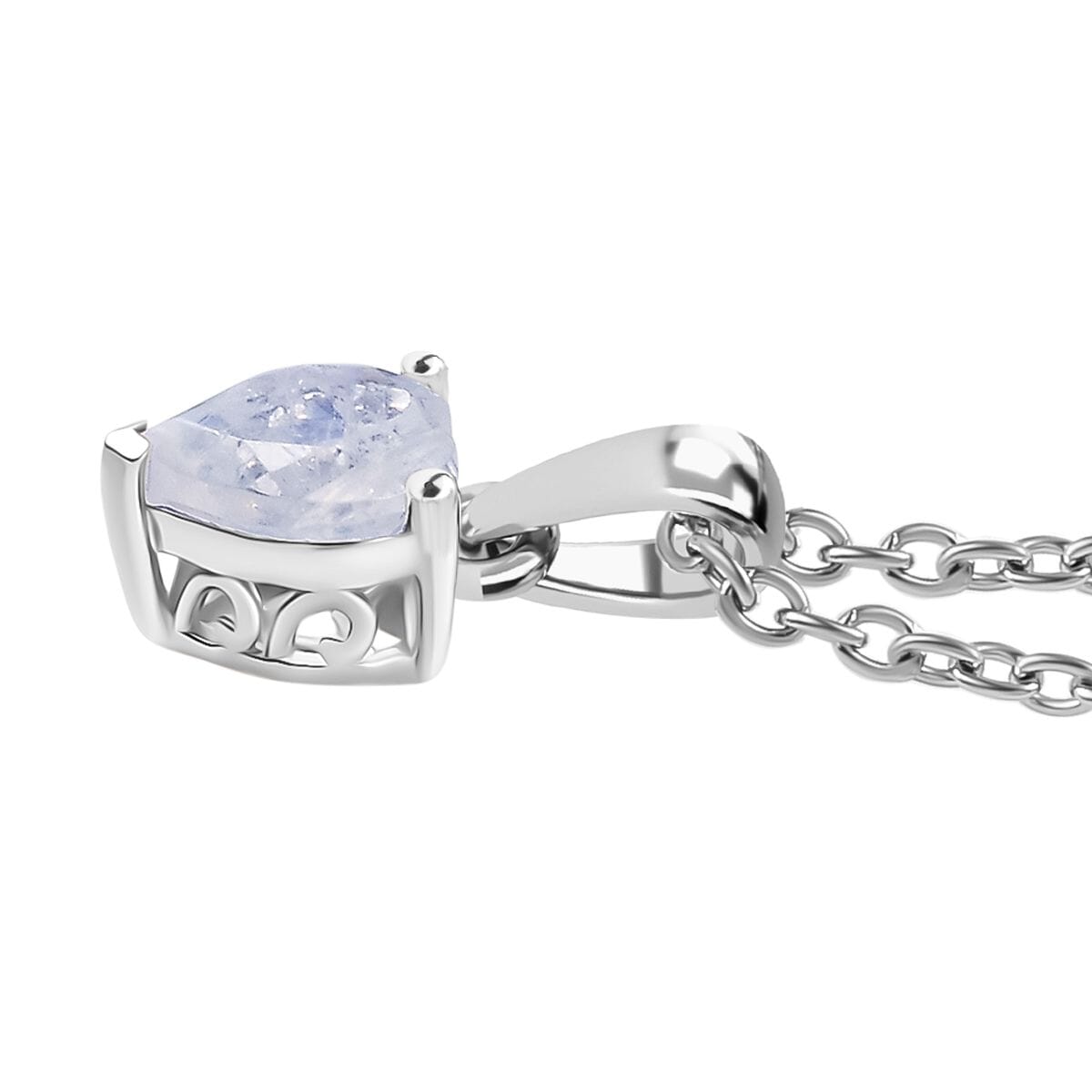 D'Joy 3 Piece Set - Moon Glow Moonstone 4.10 ctw Heartlight Glow Heart Earrings, Ring (Size 5) and Pendant Necklace 20 Inches in Platinum Over Sterling Silver image number 7