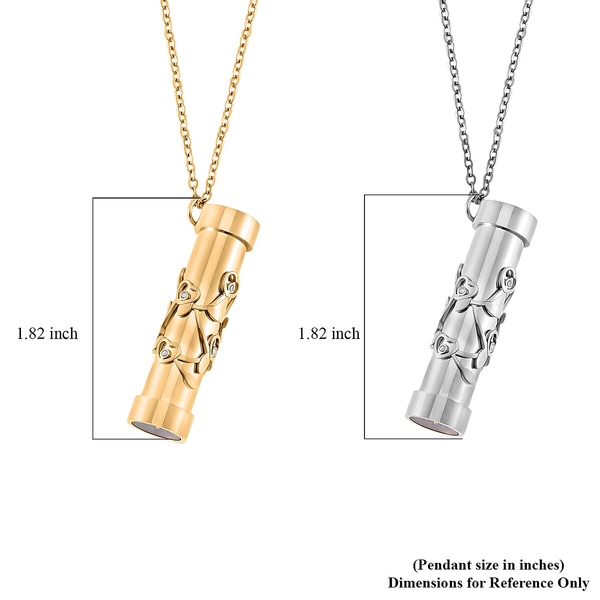 Set of 2 Simulated Multi Color Diamond Kaleidoscope Pendant Necklace in ION Plated YG and Stainless Steel (30-32 Inches) 1.60 ctw (Del. In 10-12 Days) image number 4