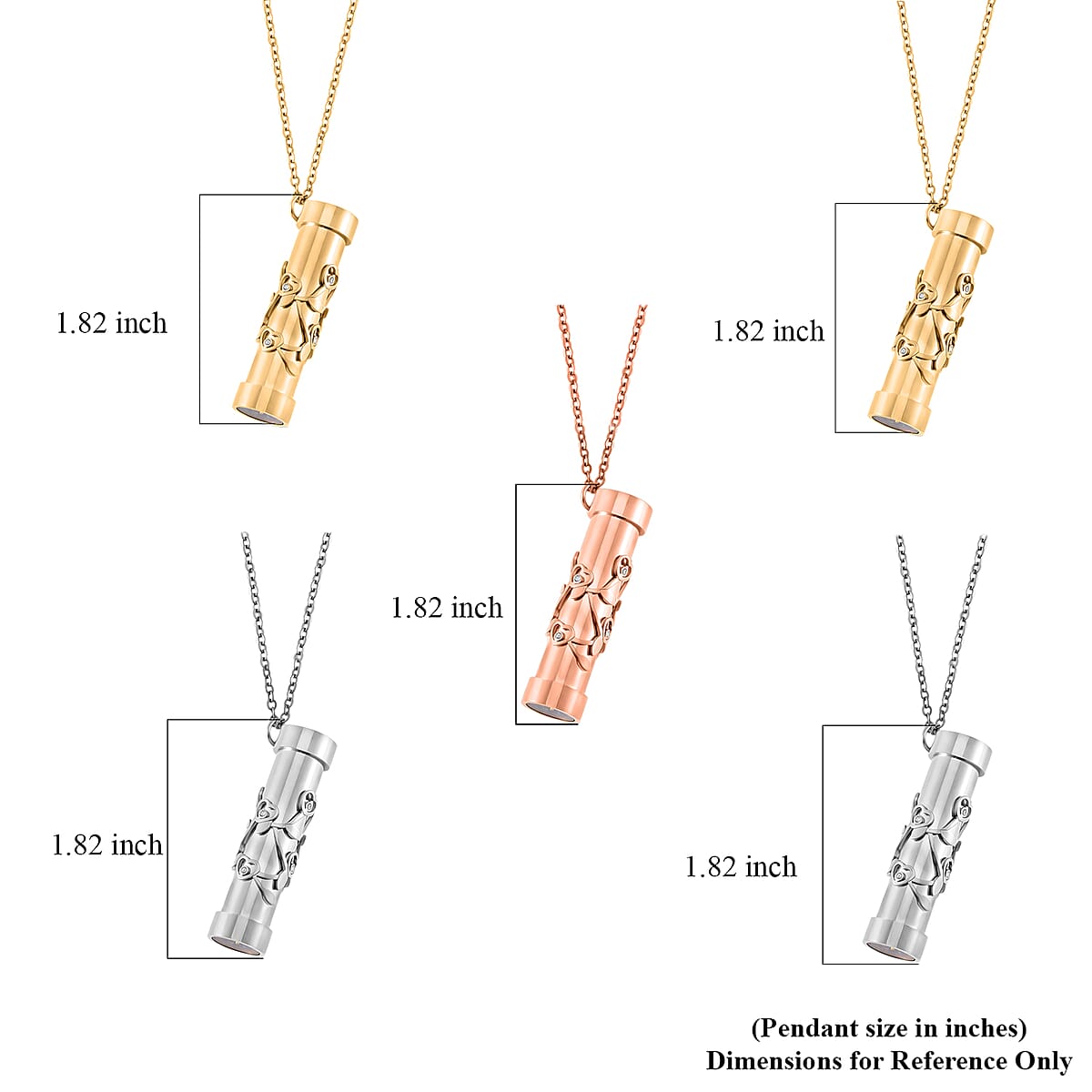 Set of 5 Simulated Multi Color Diamond Kaleidoscope Pendant Necklace in ION Plated YG, RG and Stainless Steel (30-32 Inches) 4.00 ctw (Del. In 10-12 Days) image number 4