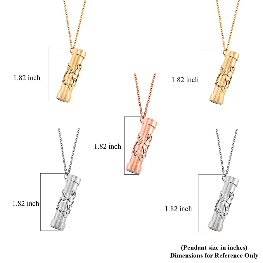 Set of 5 Simulated Multi Color Diamond Kaleidoscope Pendant Necklace in ION Plated YG, RG and Stainless Steel (30-32 Inches) 4.00 ctw (Del. In 10-12 Days)