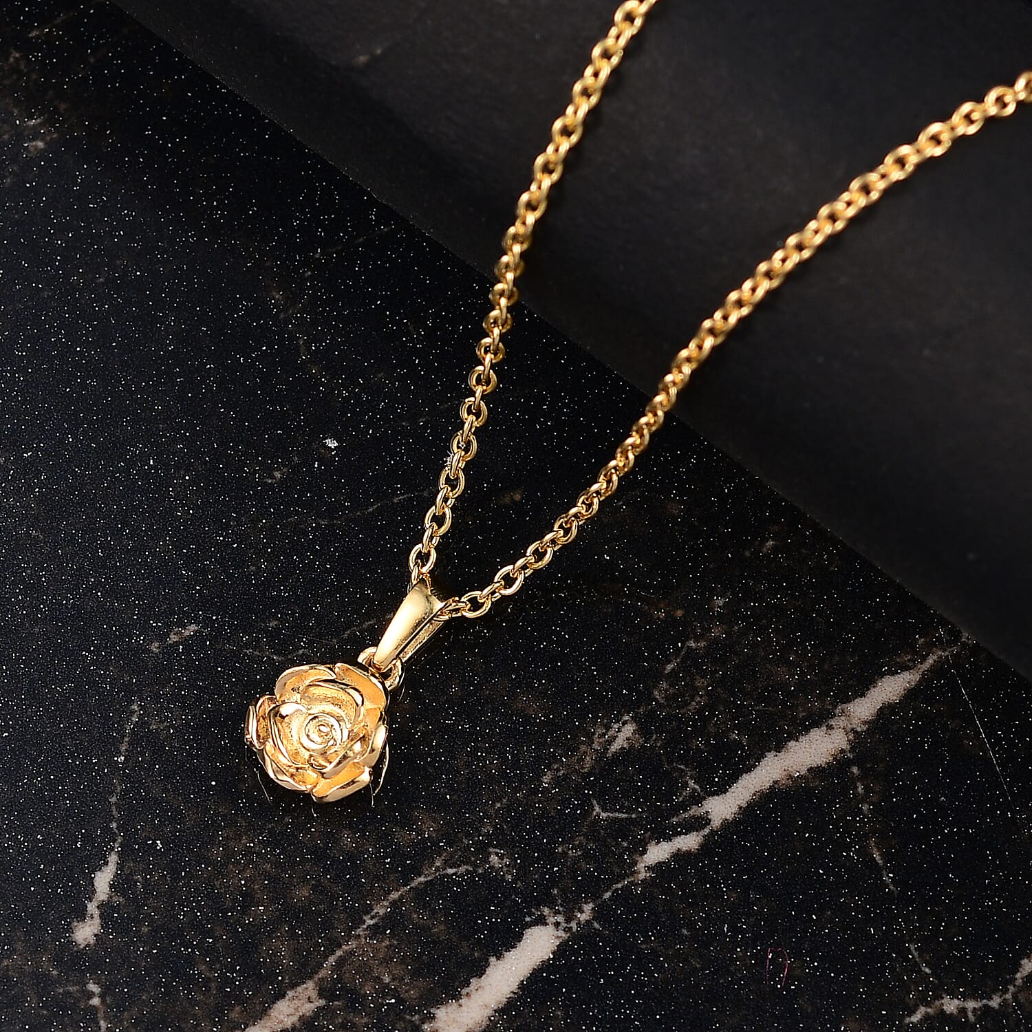 Buy D'Joy Rose Pendant in 18K Vermeil YG Over Sterling Silver with