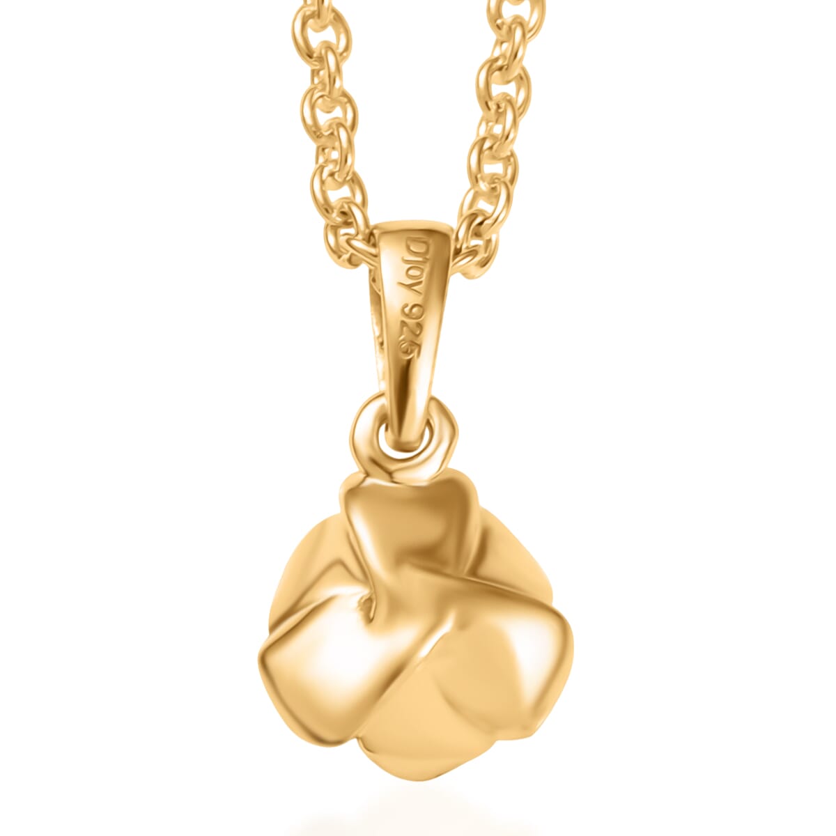 Rose Pendant in 18K Vermeil YG Over Sterling Silver with ION Plated YG Stainless Steel Chain 20 Inches image number 4