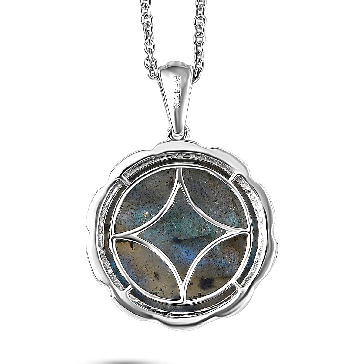 EverTrue Malagasy Labradorite 22.25 ctw Pendant in Platinum Bond with Stainless Steel Necklace 20 Inches image number 4