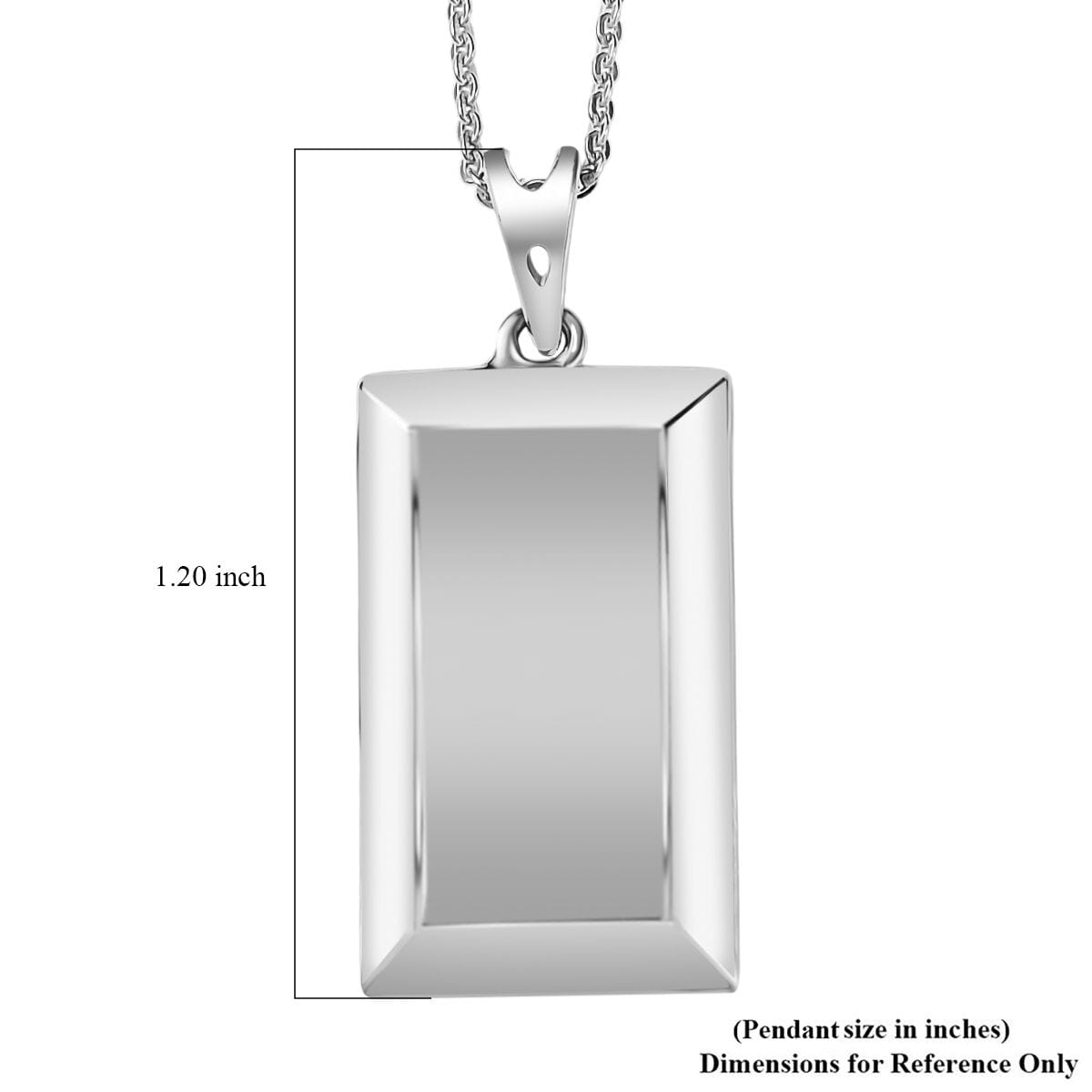 Bar Pendant Necklace 20 Inches in Rhodium Over Sterling Silver 4.84 Grams image number 5