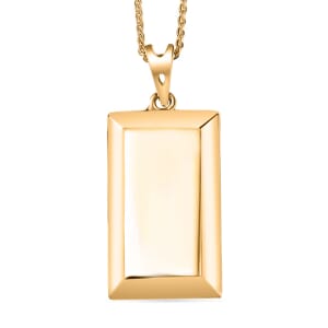 Bar Pendant Necklace 20 Inches in 18K Vermeil Yellow Gold Over Sterling Silver 4.84 Grams