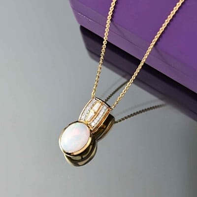 Ethiopian Welo Opal and Ethiopian Welo Opal Ethiopian Welo Opal Pendant 1.98 ctw Necklace in Vermeil YG Over Sterling Silver 20 Inches