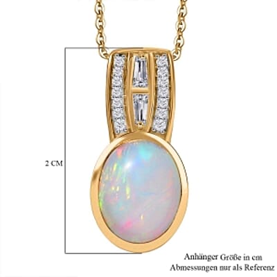 Ethiopian Welo Opal and Ethiopian Welo Opal Ethiopian Welo Opal Pendant 1.98 ctw Necklace in Vermeil YG Over Sterling Silver 20 Inches